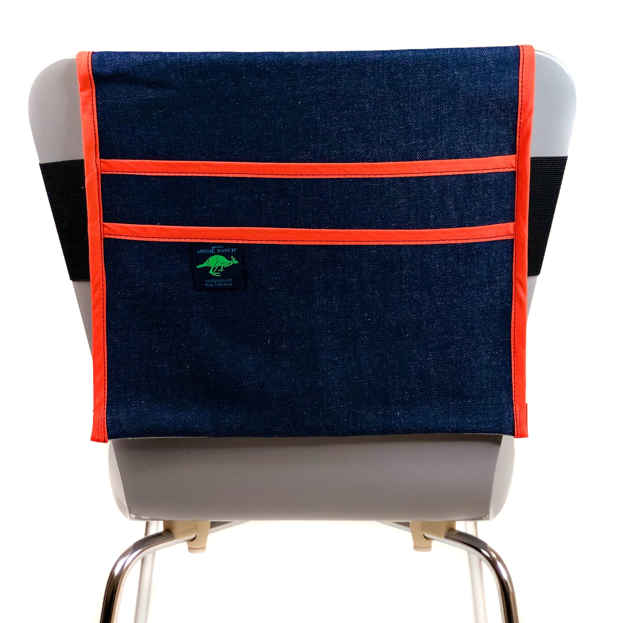 Aussie Pouch Classic Adjustable Chair Pocket Orange Trim