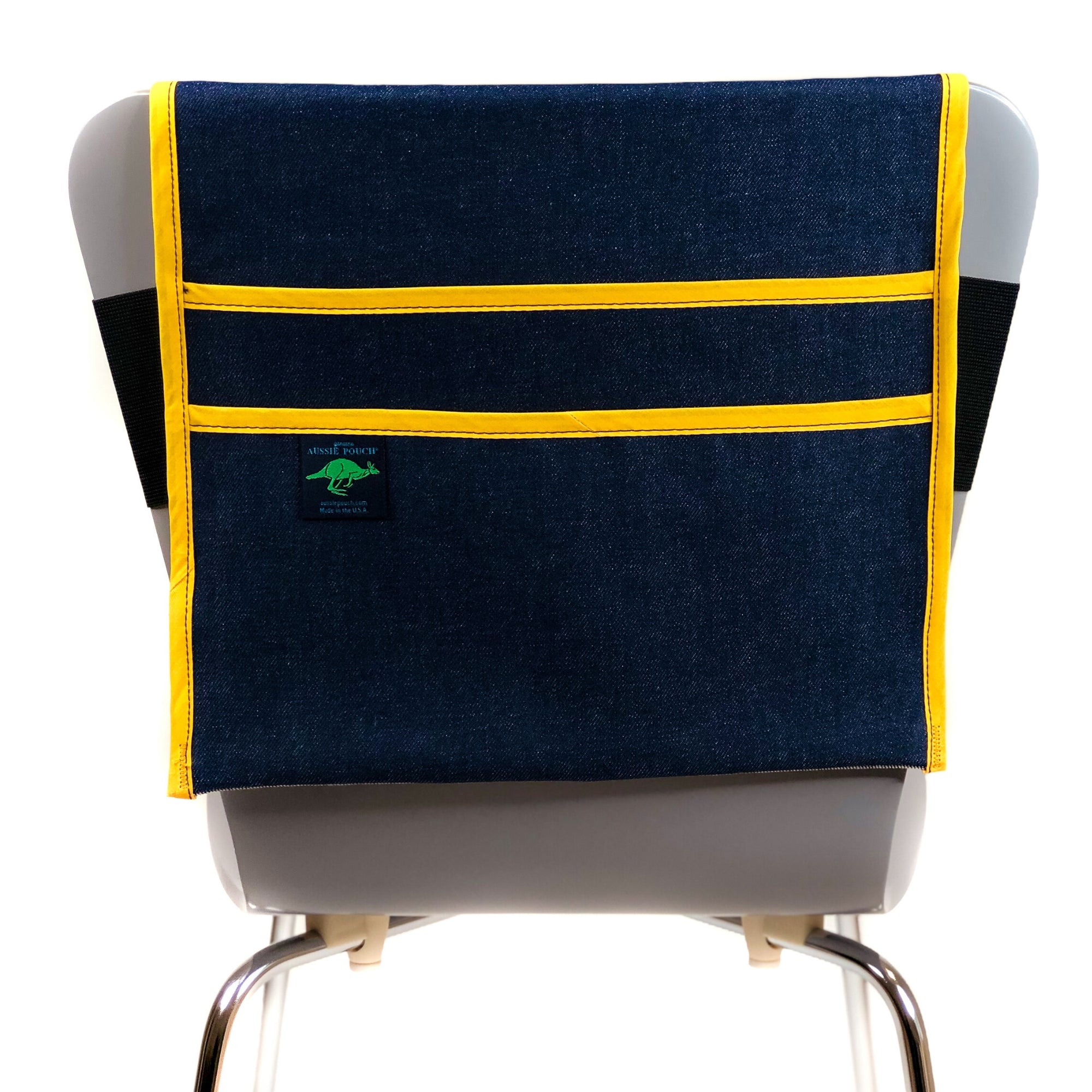 Aussie Pouch Classic Adjustable Chair Pocket Yellow Trim