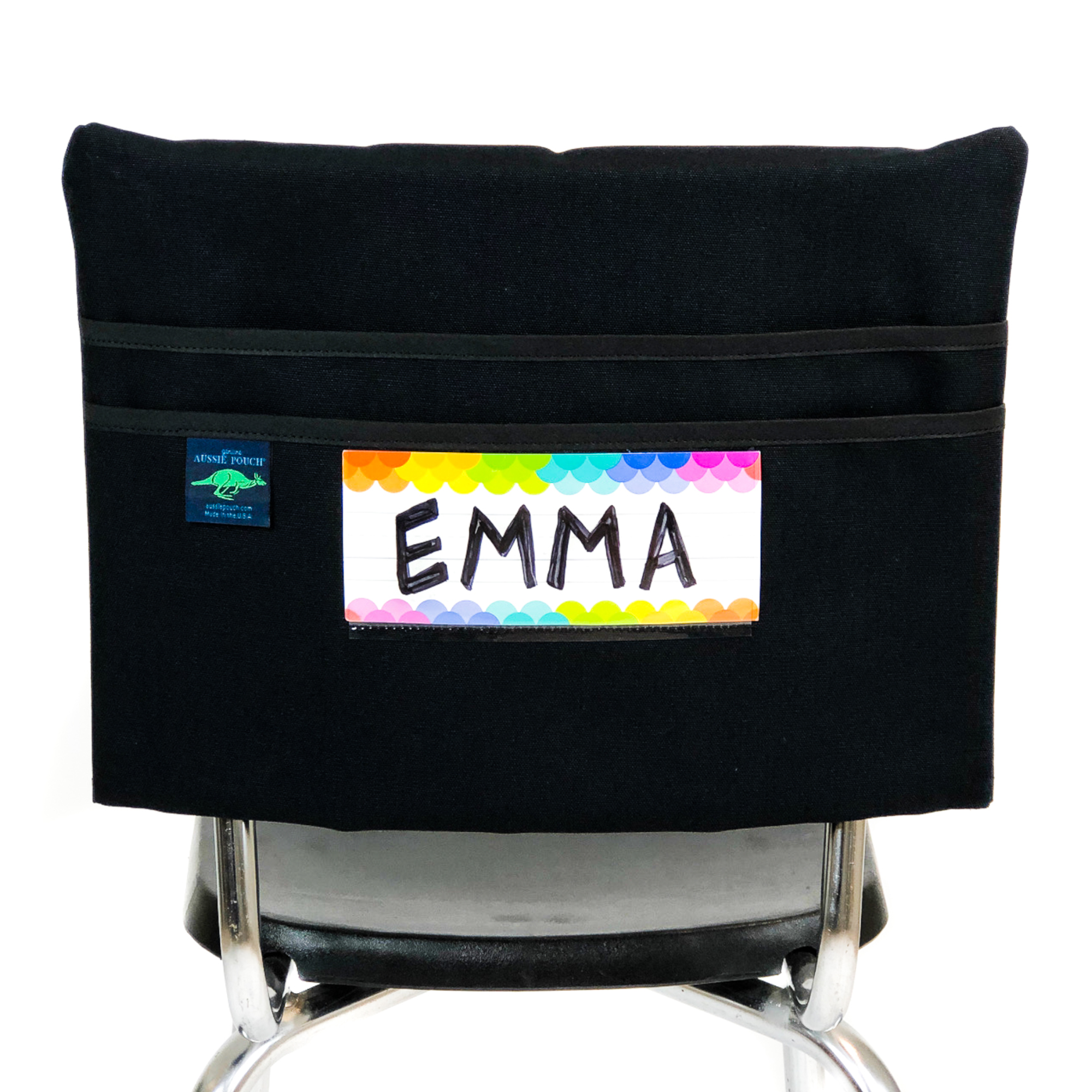 Aussie Pouch Classic Chair Pocket Black Trim with name tag holder