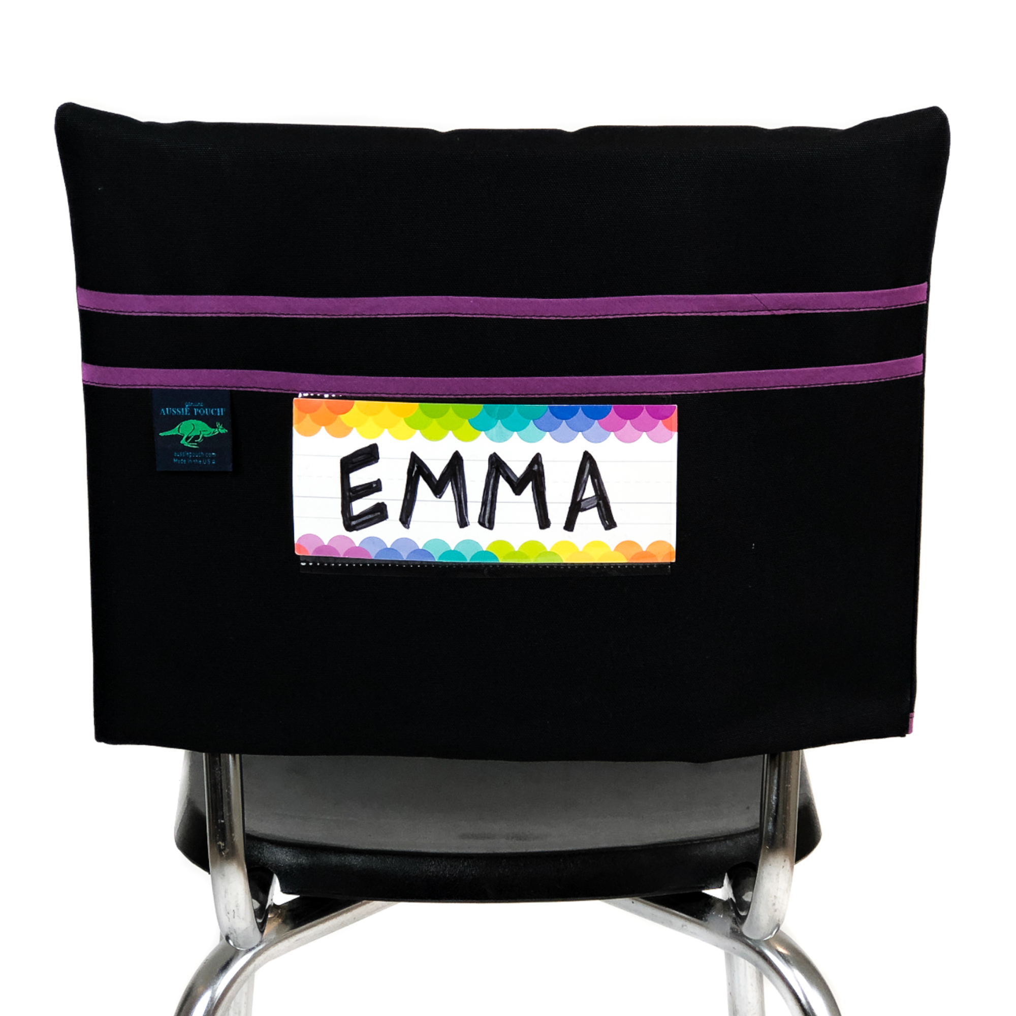 Aussie Pouch Classic Chair Pocket Purple Trim with name tag holder
