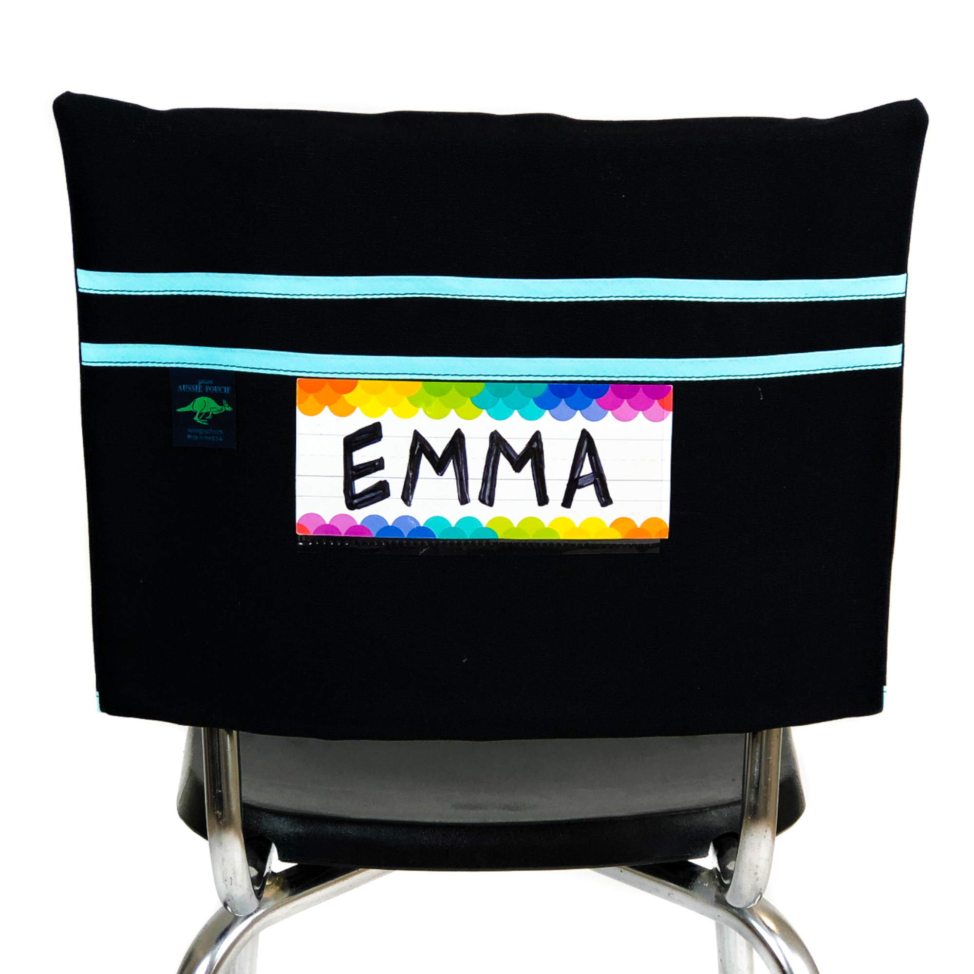 Aussie Pouch Classic Chair Pocket Teal Trim with Name Tag Holder