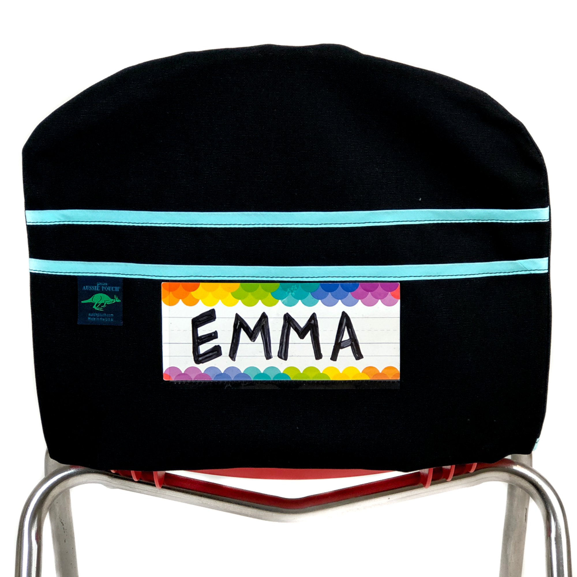 Aussie Pouch Curve Chair Pocket Teal Trim with Name Tag Holder