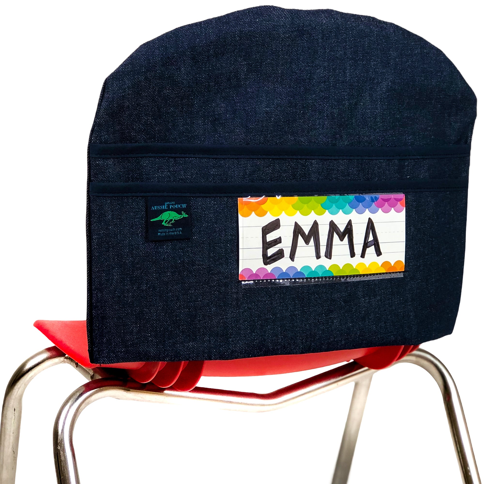 Aussie Pouch Curve Chair Pocket with Name Tag Holder