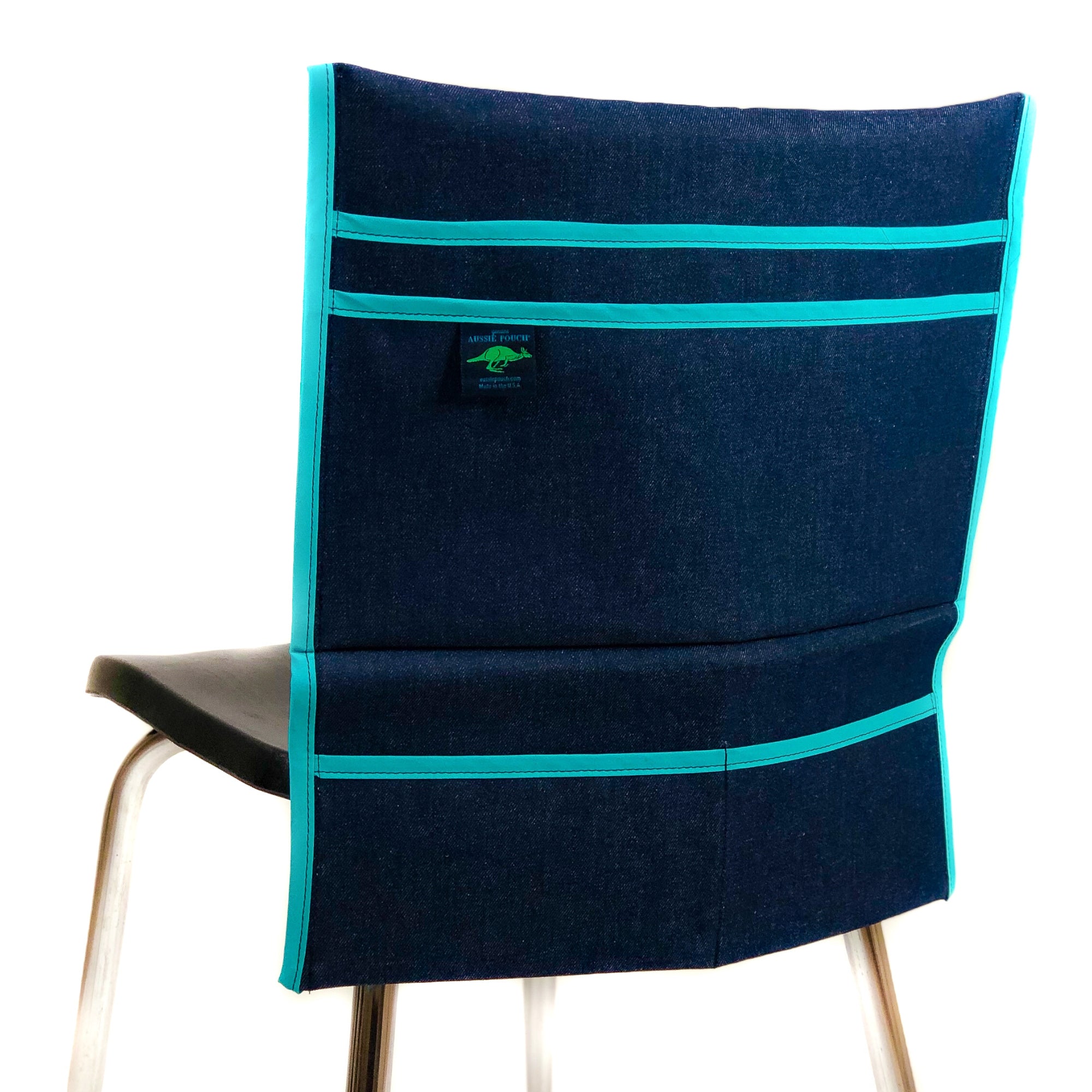 Aussie Pouch Organizer Chair Pocket Teal Trim