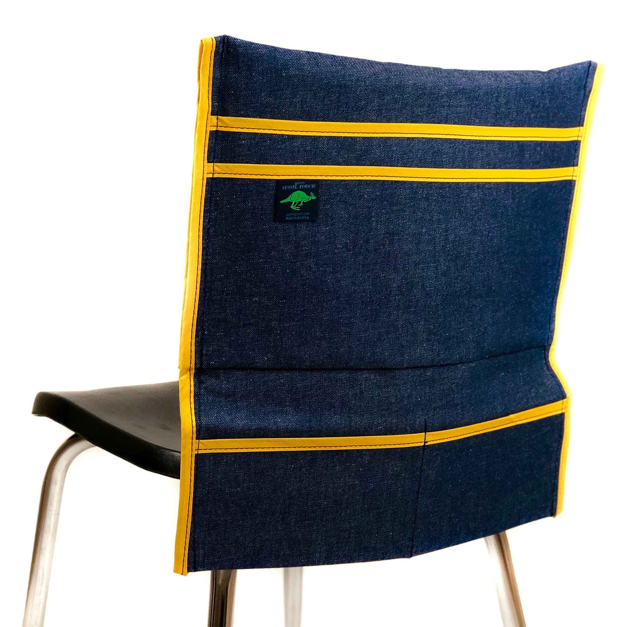 Aussie Pouch Organizer Chair Pocket Yellow Trim