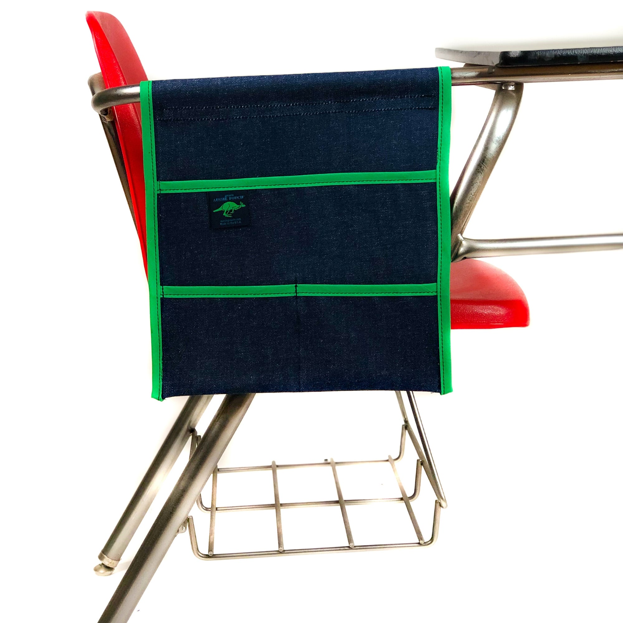 Aussie Pouch Side Chair Pocket Green Trim