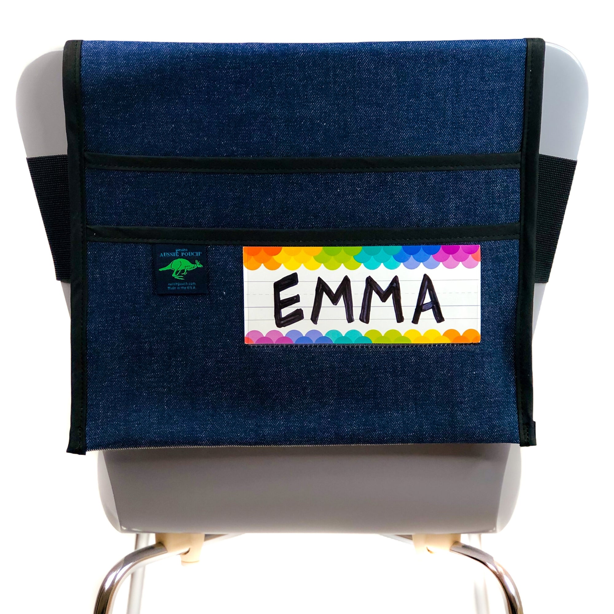 Aussie Pouch Adjustable Chair Pocket with Name Tag Holder