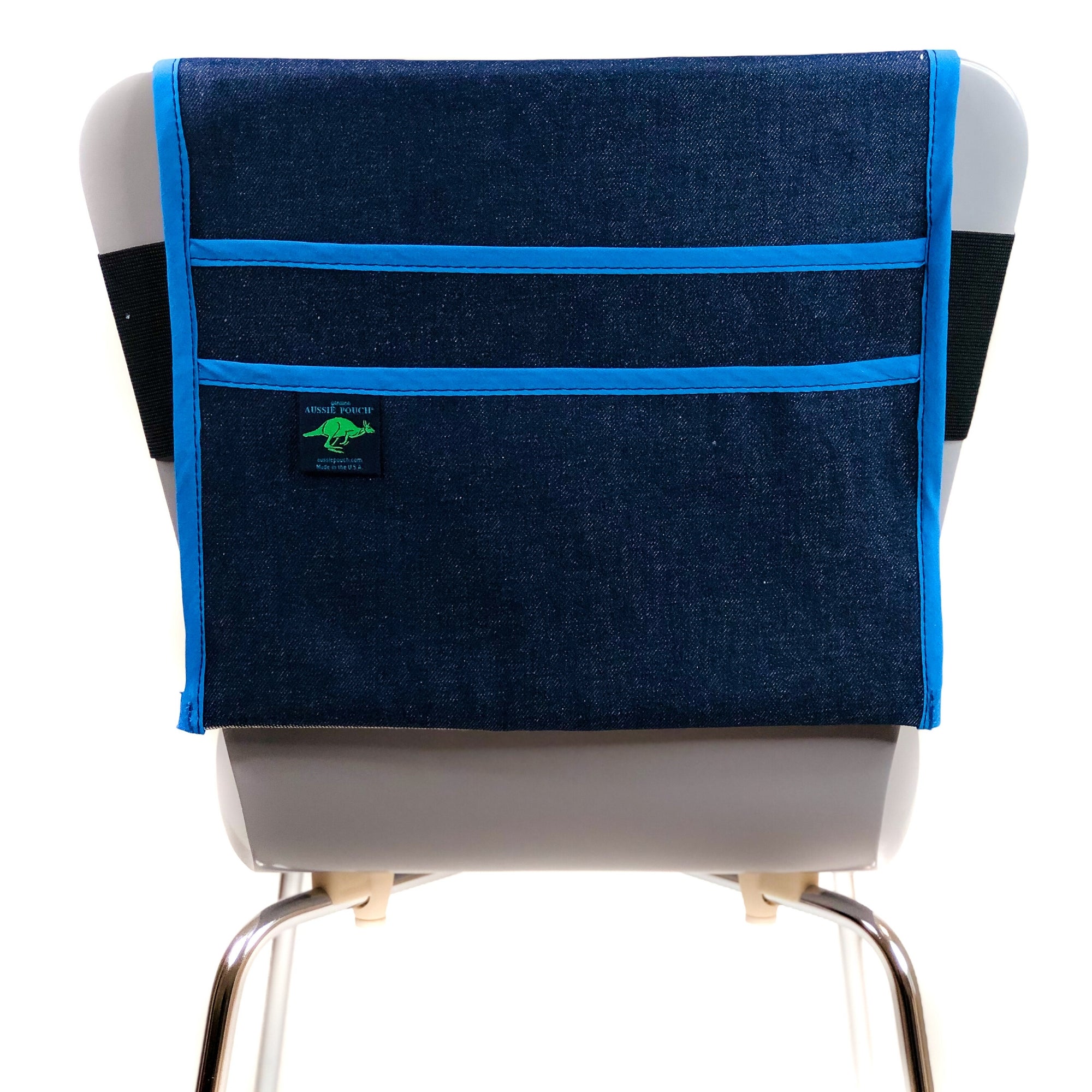 Aussie Pouch Classic Adjustable Chair Pocket Blue Trim