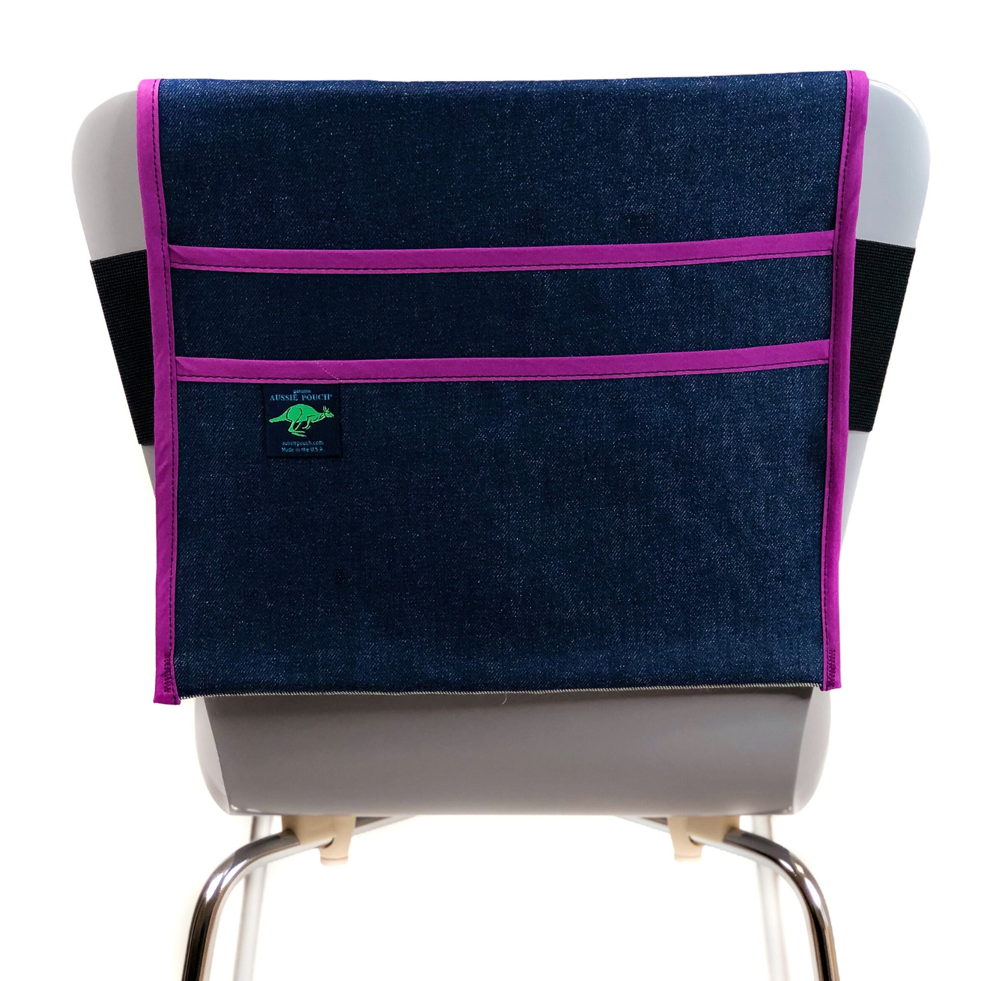 Aussie Pouch Classic Adjustable Chair Pocket Purple Trim