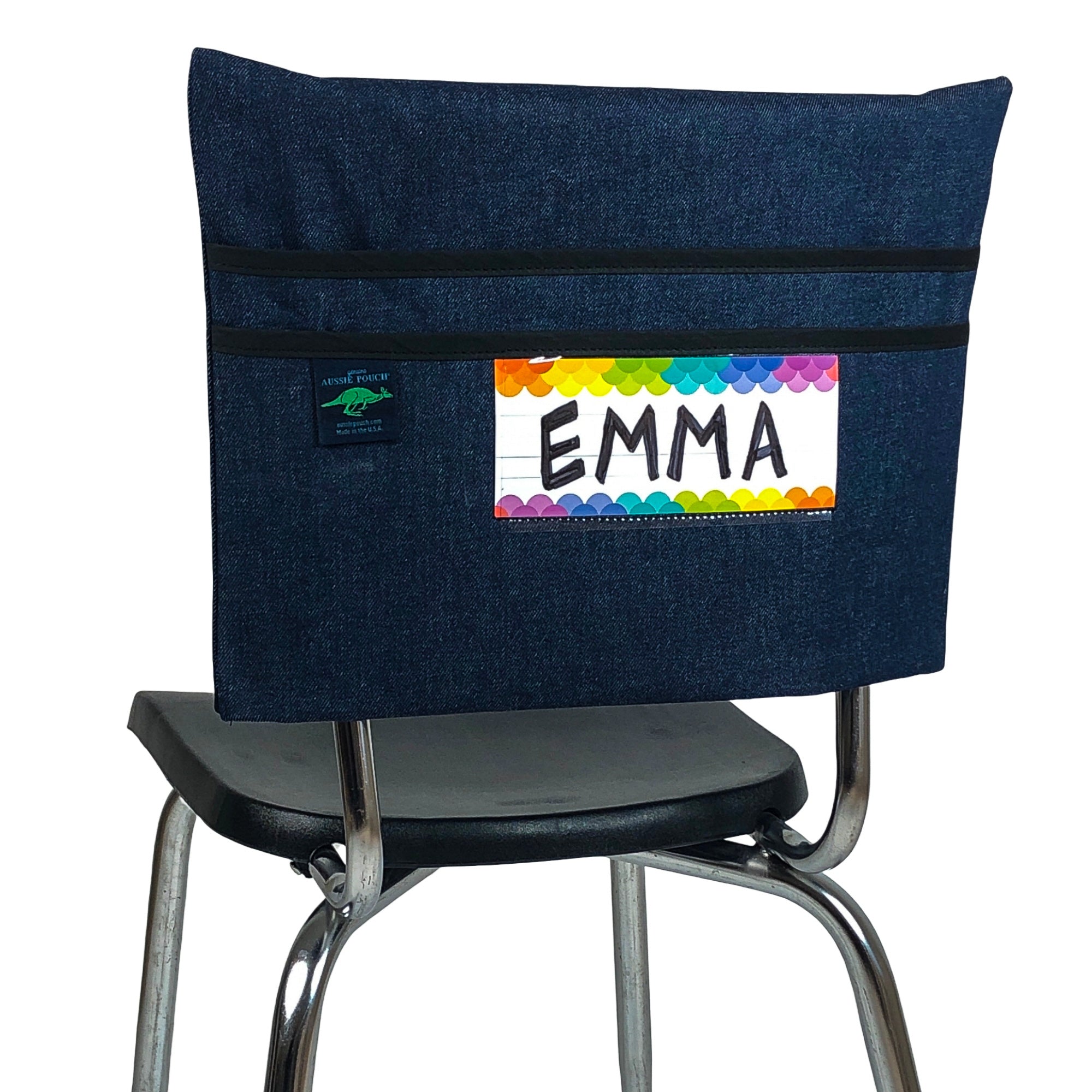 Aussie Pouch Classic Chair Pocket Black Trim with name tag holder