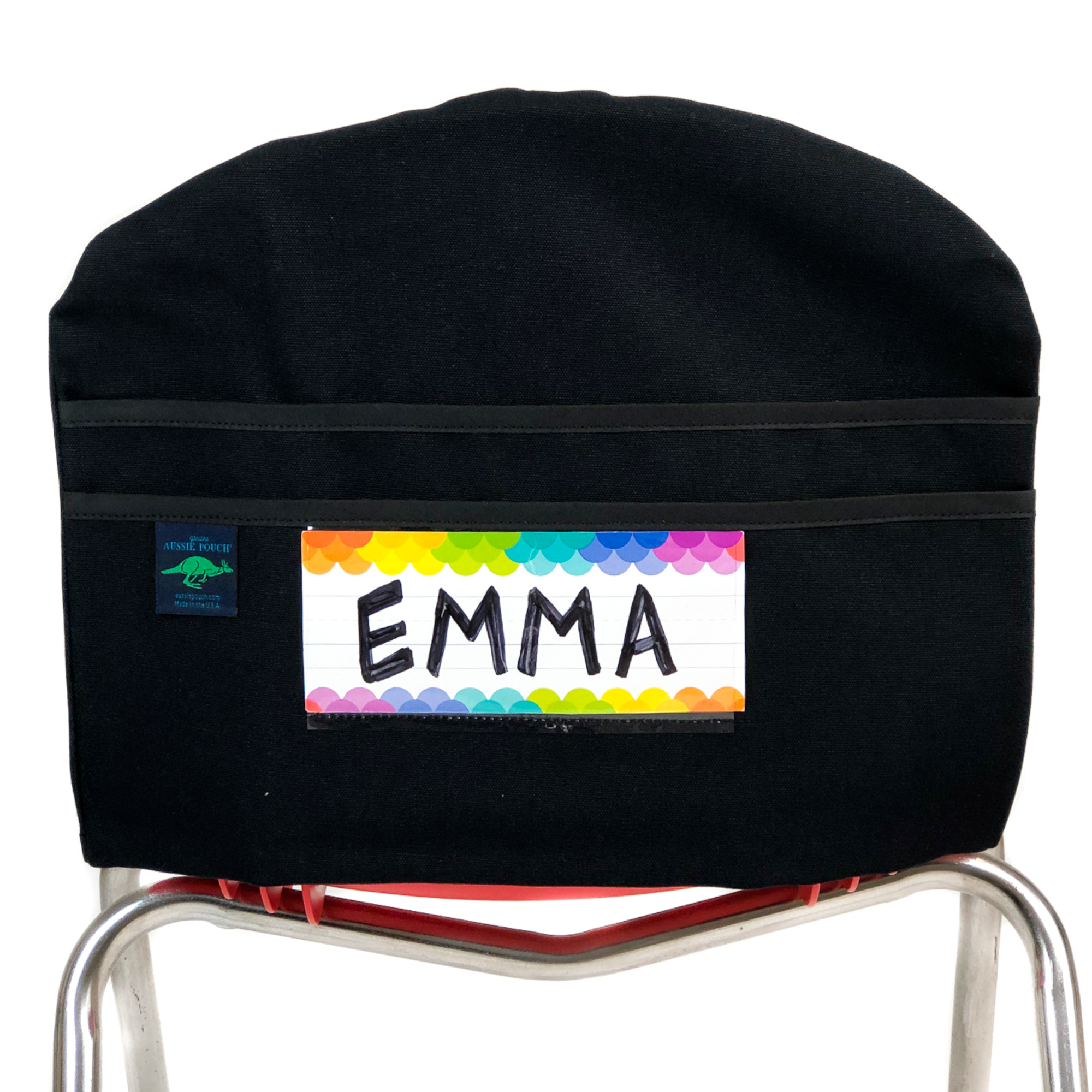 Aussie Pouch Curve Chair Pocket Black Trim with Name Tag Holder