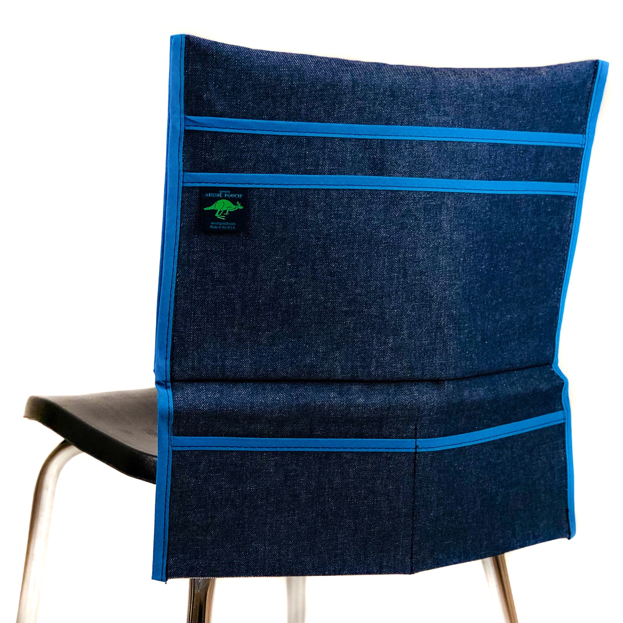 Aussie Pouch Organizer Chair Pocket Blue Trim