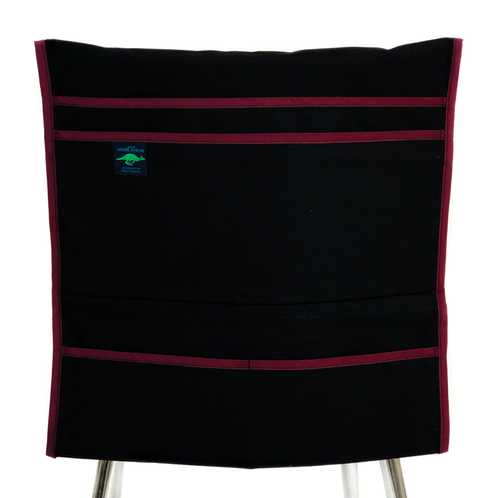 Aussie Pouch Organizer Chair Pocket Maroon Trim