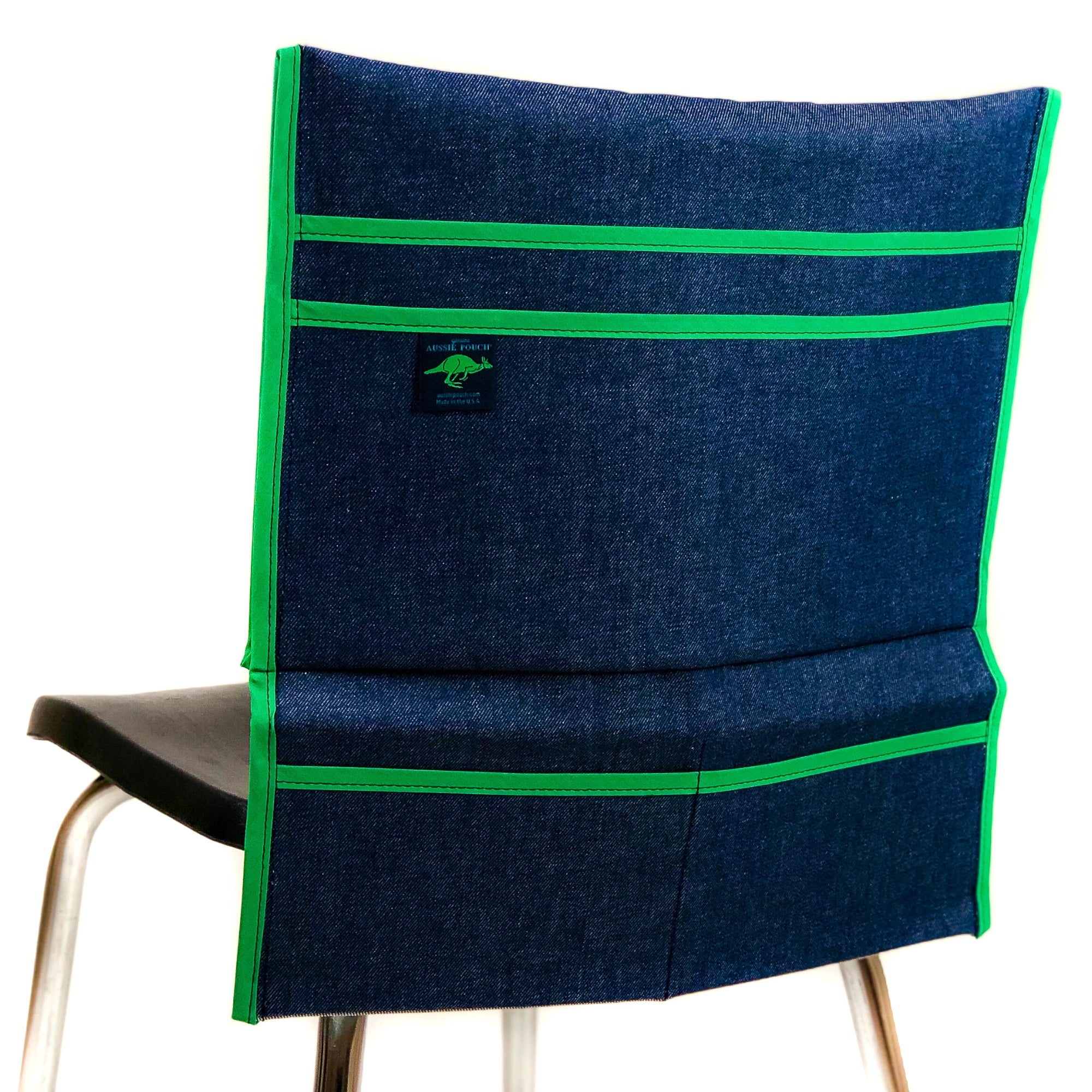 Aussie Pouch Organizer Chair Pocket Green Trim