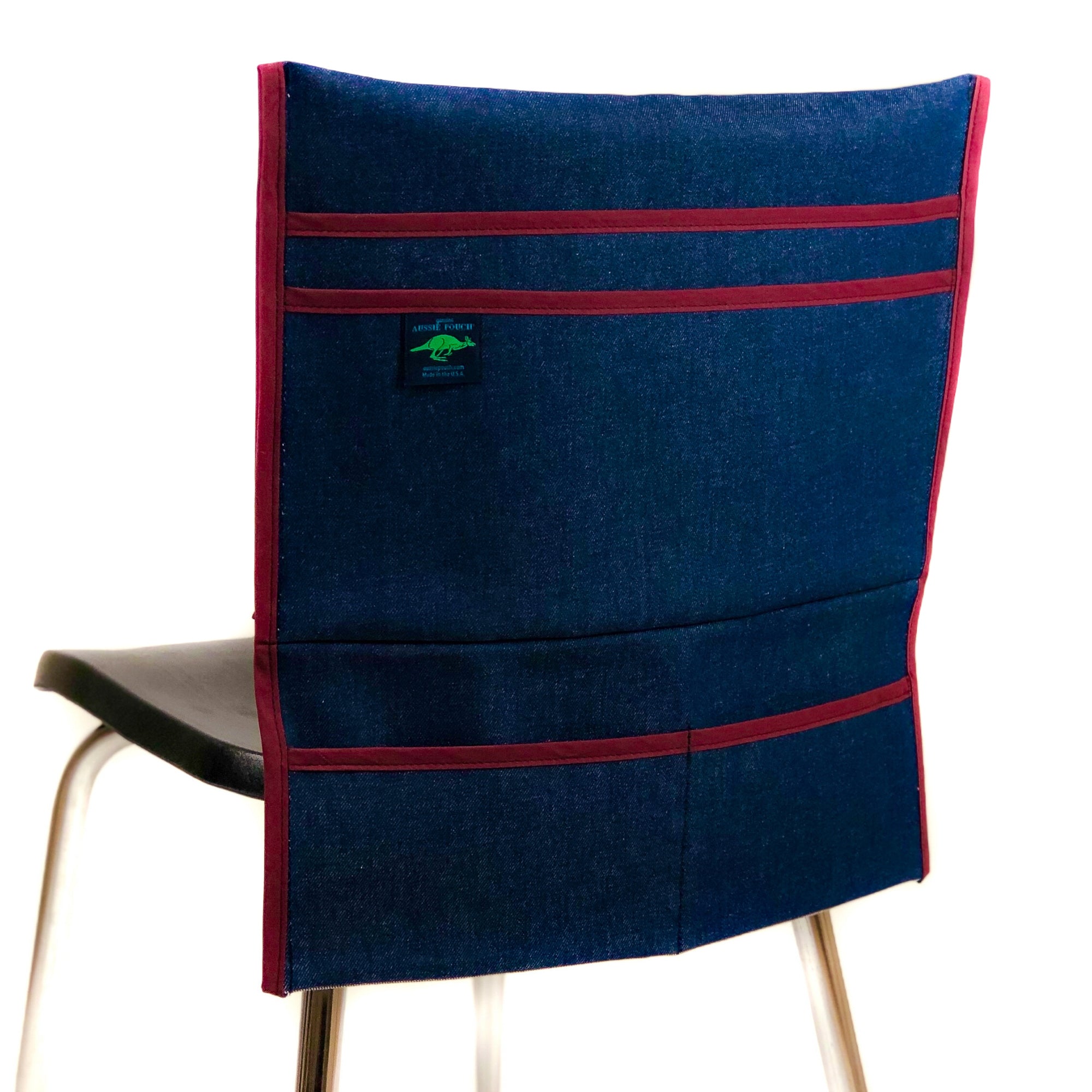 Aussie Pouch Organizer Chair Pocket maroon trim