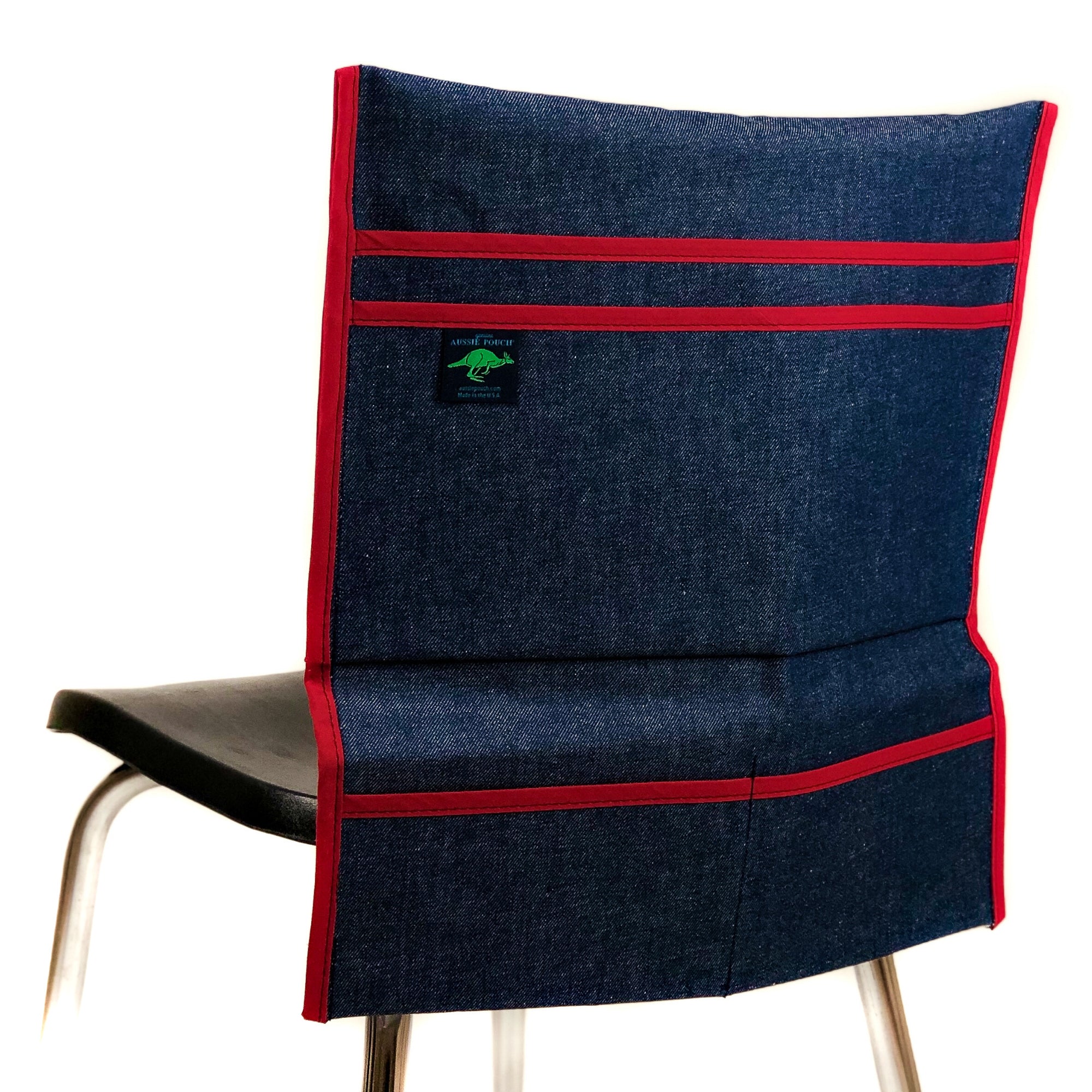 Aussie Pouch Organizer Chair Pocket Red Trim